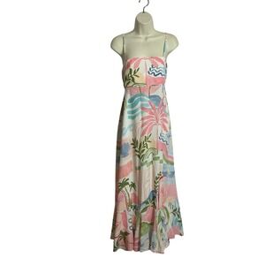 Anthropologie Paper Heart Medium Maxi Dress Coastal Tequila Sunrise